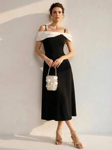 Uhlyne Uhlyne Đầm dự tiệc thanh lịch dành cho nữ, đầm dự đám cưới, đầm tốt nghiệp, đầm đi nghỉ mát, đầm công sở, đầm hai dây, đầm mùa hè. - màu đen - Xem 4