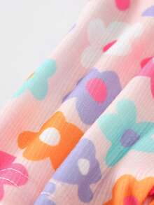 SHEIN Playful Pals 5件套女婴休闲短裤套装，柔软亲肤，款式可爱，百搭运动装，多种颜色可选，春夏款 - 彩色 - 查看 9