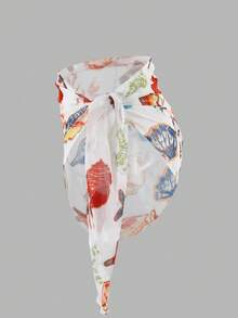 Swim Vcay 女士海星印花系带腰罩衫半身裙套装（印花图案随机） - 彩色 - 查看 3