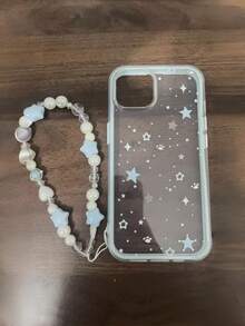 1pc Ceramic Starfish Phone Lanyard Lightweight Sturdy Anti Lost Breakaway Safety Clasp Beach Style Cute Nautical Decor Light Blue Color Phone Strap For Women Summer Vacation Ocean Themed Seaside Party Poolside Gift Popular Phone Accessory Travel Essential - Sea Breeze Blue Star Eyes Lanyard - View 4