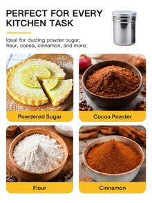 1pc Stainless Steel Coffee Powder Can School Supplies Back To School - Multicolor - View 7