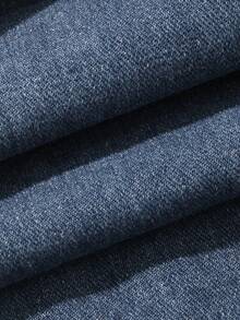 DAZY Quần yếm denim nữ cổ cao dáng rộng, có thể điều chỉnh kích cỡ. - Rửa trung bình - Xem 7