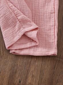 Elladie kids 4pcs/Set Young Girl Solid Color Camisole Top And Pants Casual Daily Wear - Multicolor - View 7