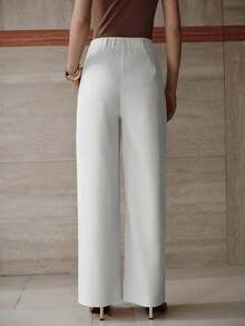 MOTF PREMIUM FOLD PLEATED SLANT POCKET PANTS - White - View 5