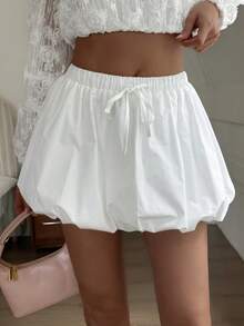 DAZY Women's Lace Patchwork Elegant Shorts, White, All Season Summer - White - View 7