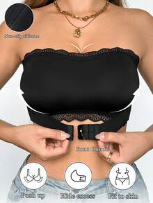 Áo quây nữ gợi cảm phối ren - màu đen - Xem 1
