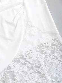 Sweetra Chân váy ôm sát eo cao, phối ren, dáng đuôi cá, gợi cảm, thích hợp cho mùa xuân/hè. - trắng - Xem 4