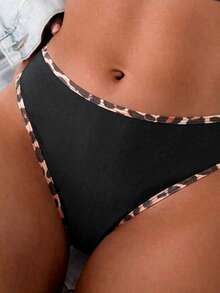 Swim Mod 2026 Spring/Summer New Sexy Leopard Print Bikini Set, Two Pieces Swimwear - Multicolor - View 3
