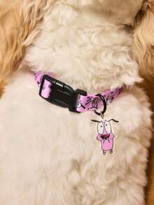 COURAGE THE COWARDLY DOG X SHEIN 一套卡通图案印花宠物旅行背带和牵引绳套装，包括项圈、便携式收纳袋，多种尺寸可选，背带长度可调节，适合猫、狗和胆小的狗狗。 - 淺粉色 - 查看 8