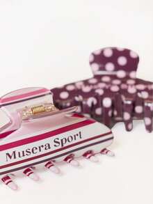 Musera Sport 2款时尚可爱波点条纹印花字母日常旅行女士发夹 - 彩色 - 查看 6