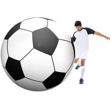 Large PVC Inflatable Football, Outdoor Game Prop, Beach Ball, Interactive Toss And Catch Toy - Multicolor - View 3