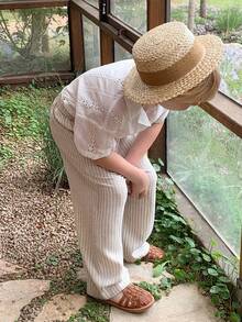 Dazy Kids Young Boy Striped Wide Leg Loose Casual Pants - Apricot - View 5