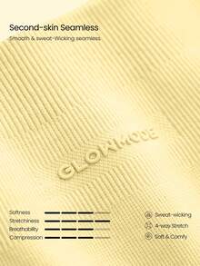 GLOWMODE 5" Ultrafine Soft Seamless Summer Sculpt High Waist Double Layer Coverage Sculpting Fit Mid-Thigh Biker Shorts With Butt Lift Compression Gym - French Vanilla - View 9