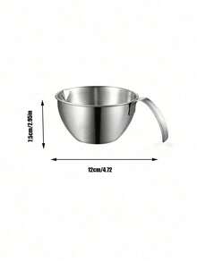 Madebyblanc 1pc/2pcs Stainless Steel Mixing Bowl With Handle And Strainer Set, Whisking Bowl For Baking, Cream Whipper, Salad Mixing Bowl With Non-Slip Bottom, Fine Mesh Sieve For Sifting Flour, Straining - Multicolor - View 8