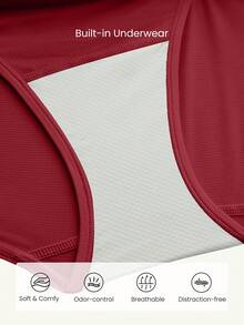 GLOWMODE 4" RefreshRun Shorts VitalSwift Quick-Dry Ultralight Mid-Rise Waist Drawstring Waist Reflective Running Shorts With Built-In Anti-Odor Underwear Zip Pocket High Impact Workout Running Training - Maroon - View 4