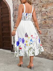 Breezaya Robe fleurie élégante, confortable et à la mode grande taille pour les vacances - Multicolore - Voir 2