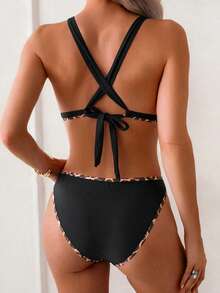 Swim Mod 2026 Spring/Summer New Sexy Leopard Print Bikini Set, Two Pieces Swimwear - Multicolor - View 2