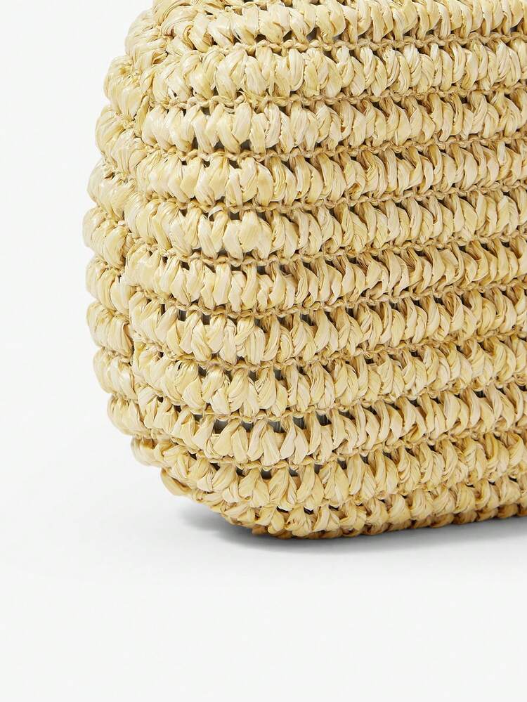 SHEIN Maija Bolsos de mano para damas y mujeres, bolso de paja, bolso tejido de paja, de moda, elegante, sencillo, personalizado, versátil, para la playa, vacaciones, días festivos, verano, la , fiestas en la playa