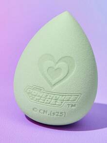 FanGlow THE POWERPUFF GIRLS X SHEIN 1pc Multi-Color Cartoon Buttercup & Heart Pattern Makeup Sponge - Green - View 5