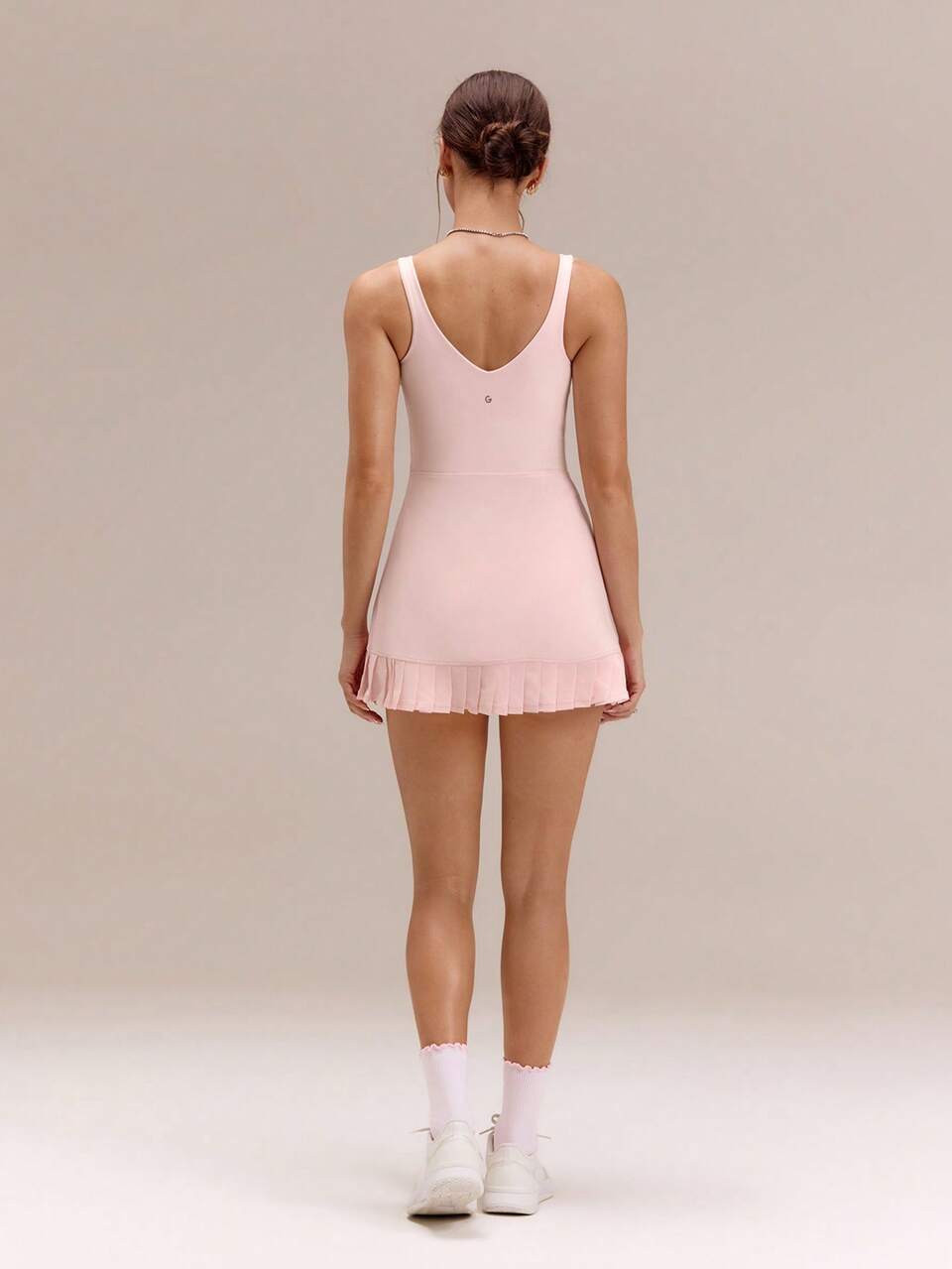 FeatherFit™-Air Double Time Buttery-Soft Sweat-Wicking Pleated Mini Skirt With Built-In Shorts Side Pockets Non Slip Grips Tennis Golf Pickleball