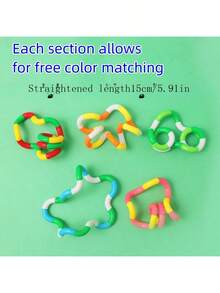 MINKOJA 1/2/3/5/8/10/12/18/25Pcs Sensory Toys For Autistic Adults Decompression Toys Twisting Toys Colors Can Be Freely Matched - Multicolor - View 7
