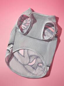 LOONEY TUNES X SHEIN 1 Piece Of Cartoon Pattern Printed Pet Vest, Cat Clothes, Dog Clothes, Size XXS-XXXXL, Extra Small, Extra Large, Bugs. - Grey - View 5