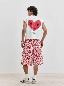 TOKVUE Camiseta de tirantes para hombre con estampado de corazón & letra, vacaciones - Blanco - Ver 3