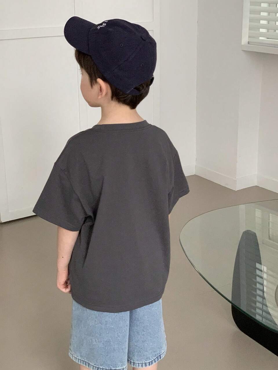 Short Casual Pullover Basic Print T-Shirt For Young Boys Summer