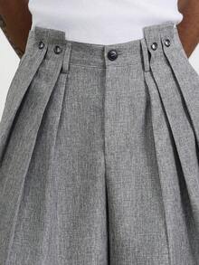 Manfinity Hypemode Quần short ống rộng dáng rộng dành cho nam cỡ lớn, thích hợp mặc mùa hè. - Xám - Xem 5