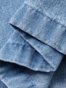 DAZY Bộ áo liền quần không tay cổ chữ V dành cho nữ, quần yếm denim kiểu dáng thường ngày cho kỳ nghỉ và áo liền quần. - Rửa nhẹ - Xem 8
