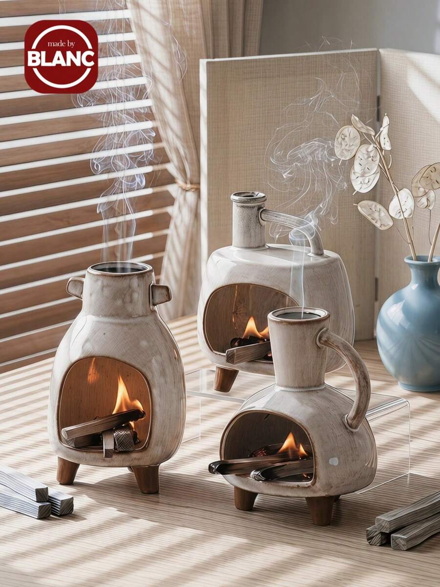 Madebyblanc 1 chiếc lư hương hình tai đôi/vuông/một tai, lư hương gỗ Palo Santo Peru, lư hương trị liệu cao cấp dành cho thiền định và yoga, lư hương hoa oải hương và cây xô thơm. - Nhiều màu - Xem 1