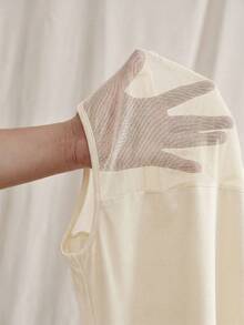 Anewsta New Elegant Fashionable Sexy Sleeveless Sheer Patchwork Camisole For Women, Suitable For Dates, Parties, Holidays, Work Occasions, Spring/Summer - Apricot - View 8