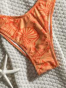 Swim Mod 女款夏季海灘全身印花休閒比基尼與三角泳褲泳衣套裝 - 彩色 - 查看 4