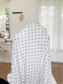 Moonlight&Mama Conjunto de pijama de maternidad de punto holgado con cuello en V, de manga corta y estampado de lunares, para mujer - Blanco - Ver 8