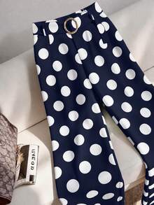 GlowEve CURVE Plus Size Women's Pants, Romantic 1950s Vintage Suitable For Dates Tea Party And Commuting, Versatile Fashionable Pattern, Suitable For Navy Blue - Multicolor - View 4