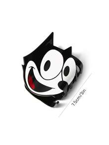 SHEIN Felix The Cat Cute Cat Cartoon Hair Claws, Grab Clips, Acrylic Hairpins, Suitable For Medium And Long Hair, Suitable For Home Bathing, Beauty Disc, Hair Tie, Styling Black - 黑色 - 查看 3