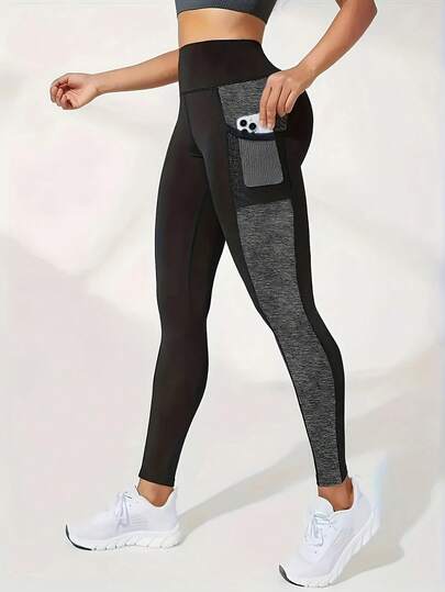 Eassivo Women's Contrast Color Patchwork Yoga Leggings