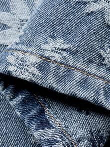 DAZY Women's Romantic Floral All-Over Print Embroidered Loose Fit Jeans - Blue - View 5