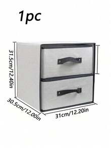 2-Drawer Fabric Storage Organizer For Underwear Socks Bras, Linen Closet & Dresser Drawer Insert, White Collapsible Bin For Bedroom Clothing Decor Must Have - Multicolor - View 2