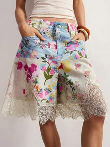 Bohemela Quần short nữ dáng rộng in họa tiết, kiểu dáng thường ngày, ống rộng. - Nhiều màu - Xem 3