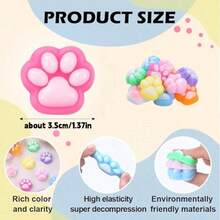 POKOJA LAND 2/5/10/15/20/30/40/50/60Pcs Squeeze Toy, Stress Relief, Handmade Taba Mini Cat Claw Silicone Squeeze Toy X Mini Cat Claw Mini Claw Fidget Toy, Anxiety And Relaxation,Cute Kawaii Flattening Toys,Birthday Gifts, Gift Box Fillers, Party Small Gifts - Multicolor - View 5