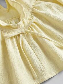 Maija Kids Maija Kids Young Girl Round Neck Cap Sleeve Blouse - Yellow - View 5