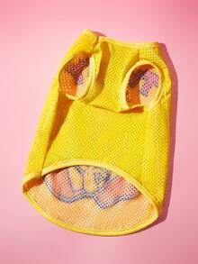 LOONEY TUNES X SHEIN 1 Piece Cartoon Pattern Printed Pet Vest, Sports Vest, Cat Clothes, Dog Clothes, Size XXS-XXXXL, Extra Small, Extra Large, Tweety. - Yellow - View 5