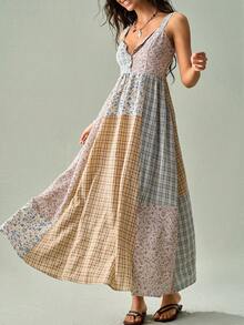 SoleilVie Women's Bohemian Print Spaghetti Strap Dress - Multicolor - View 7