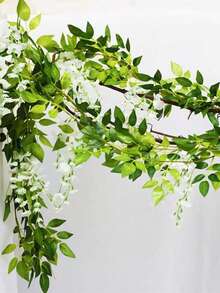 1pc 6-Branches Delonix Regia Bean Flower Vine Wedding Party Decoration, Valentine's Day, Gift - Multicolor - View 5