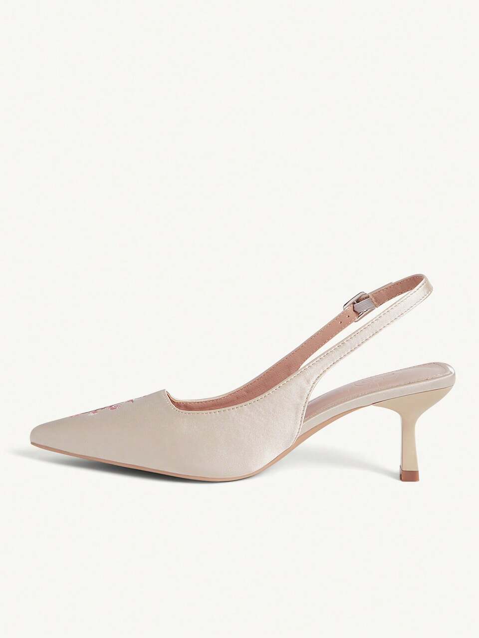CUCCOO CHICEST Spring And Summer New Design Pointed Flower Noodle Wine Glass Heel Romantic New Chinese Style Apricot Ding Women's High Heel Shoes Slingbacks Dress Shoes Dating Afternoon Tea Party Valentine's Day Elegant Wear