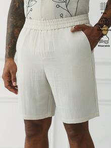 HUEFORM Men's Casual Linen Shorts, Beige, Spring/Summer - Beige - View 7