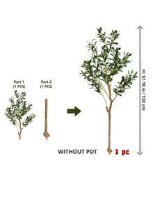 This Lifelike, Highly Realistic Olive Tree Is Easy To Assemble And Can Be Placed On The Ground (It Is Recommended To Place It In A Flowerpot With Pebbles). It Makes An Ideal Interior Decoration For Living Rooms, Offices, And Bedrooms, And Is Also Perfect For Modern Home And Event Decorations. It Requires No Maintenance And Remains Beautiful For An Extended Period! - Multicolor - View 11