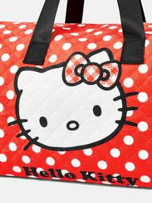 HELLO KITTY AND FRIENDS | SHEIN 可爱卡通图案红色波点印花大容量可折叠旅行包 - 紅色 - 查看 5