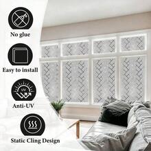 1 Gulungan Film Kaca Kisi Diagonal Buram | Stiker Pelindung Privasi Rumah | Bahan Anti-UV | Cocok Untuk Dekorasi Jendela dan Pintu Ukuran: 17,72x39,37 inci Film Privasi Jendela Stiker Jendela - transparan - View 6